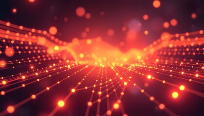 Naklejka premium Colorful abstract background with glowing lines and bokeh lights, creating a futuristic and dynamic atmosphere