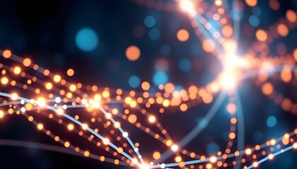 Colorful abstract background with glowing lines and bokeh lights, creating a futuristic and dynamic atmosphere