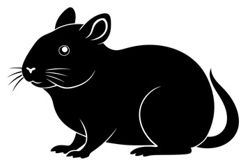 Beautiful animal hamster silhouette black icon vector art illustration