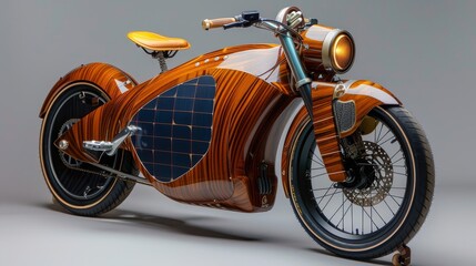 Fototapeta premium Eco-friendly solar-powered electric bike for trending transportation.