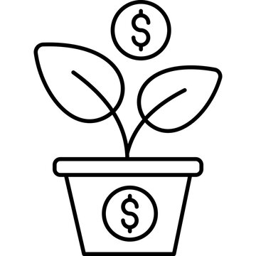 money plant growing in pot clip art preview