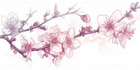 Fototapeta premium 美しい梅の花（ヨコ）