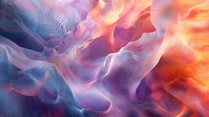 Fototapeta premium Multi-layered abstract visualization of data in a bright, dynamic pattern