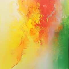 Obraz premium smooth abstract art oil painting pastel yellow green orange red less saturated colors