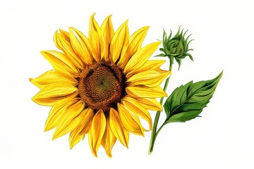 Naklejka premium the AI Image Generator, Stunning Closeup of a Vibrant Yellow Sunflower