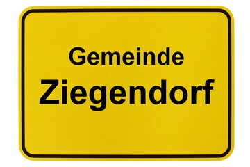 Illustration eines Ortsausgangsschildes von Ziegendorf in Mecklenburg-Vorpommern