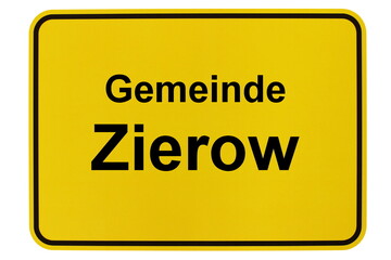 Illustration eines Ortsausgangsschildes von Zierow in Mecklenburg-Vorpommern