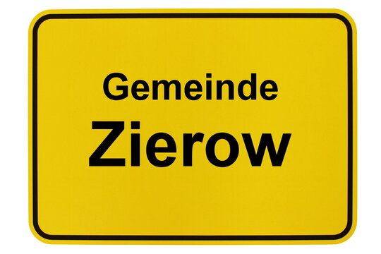 Illustration eines Ortsausgangsschildes von Zierow in Mecklenburg-Vorpommern