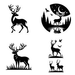 Deer icon silhouette