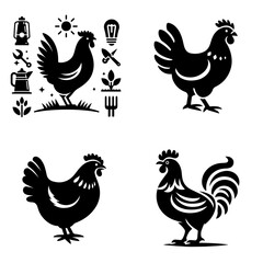 chicken icon silhouette