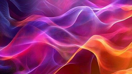 Obraz premium Flowing abstract data waves in vibrant, dynamic layers and colors