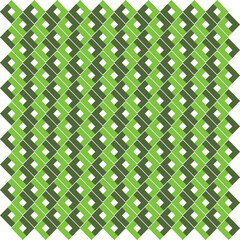 Seamless geometric pattern with interlocking green and dark green diamond shapes, creating a modern and symmetrical design.