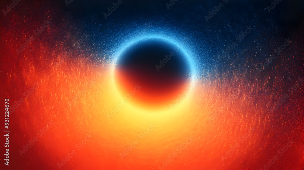 Poster abstract representation of a celestial object with vibrant colors.