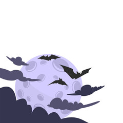 Halloween Cloud With Full Moon Corner Decoration