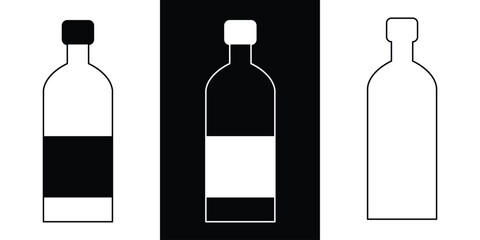 Plastic bottle icon in flat, line style set. isolated on white background. design Plastic water bottle. collection for a Container water bottle sign vector for apps and website in eps 10.