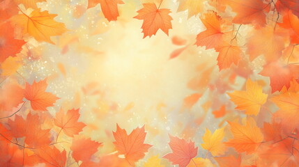The beginning of the background is the most suitable for the text and the autumn leaves