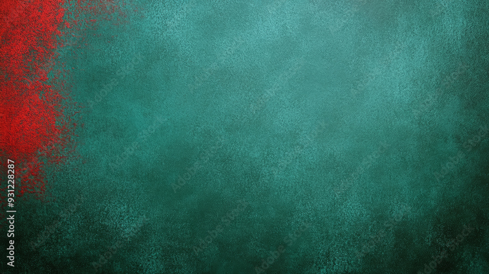 Poster abstract christmas grunge texture in faded green and red with rough brush strokes and subtle distres