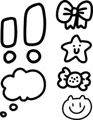 cute doodles element design for templates.