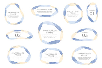 水彩画のフレーム　水彩ベクターフレーム