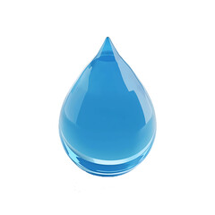 3d render water drop icon on transparent background
