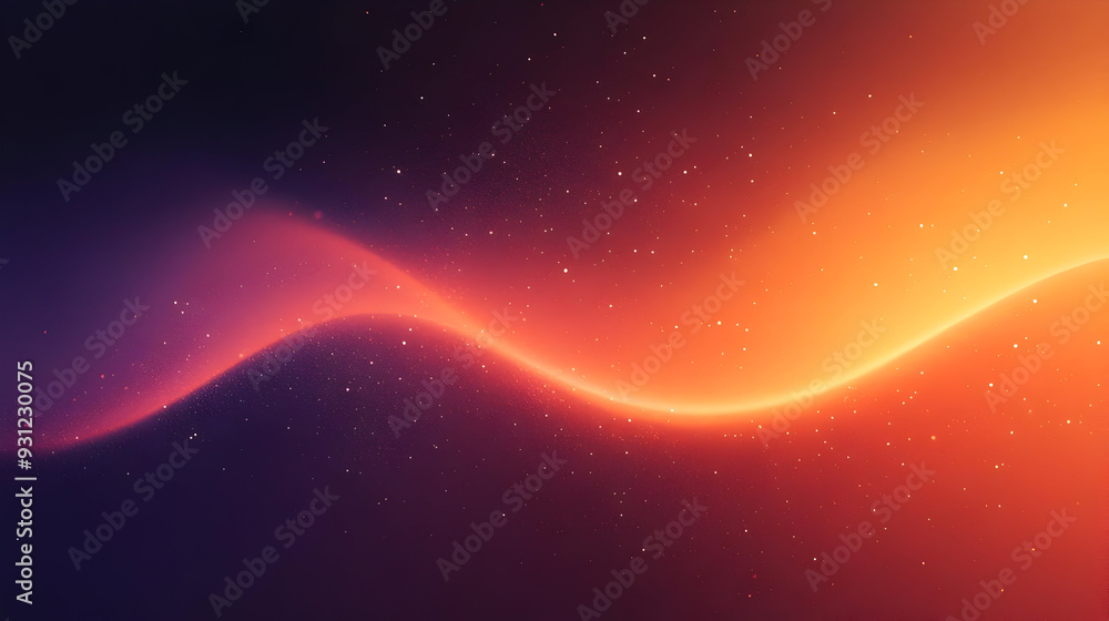 Poster abstract wave design with gradient colors and subtle sparkles.