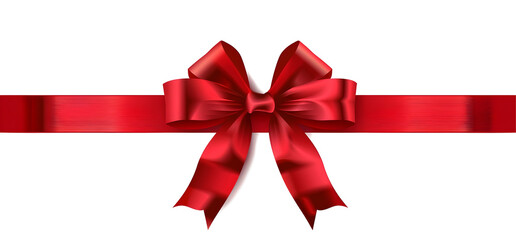 red bow isolated on transparent background