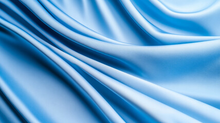 Obraz premium Light blue and white fabric flowing in smooth waves ideal for World Mental Health Day serene and peaceful abstract background promoting calmness and well being 
