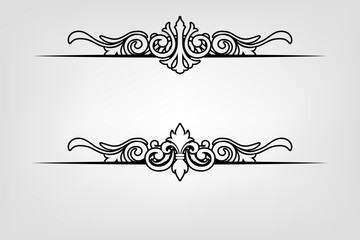 Fototapeta premium Classic Vitage Wedding Ornaments Frames Separator Elements Classic Vintage Wedding Invitation Hand Drawn Ornate the Calligraphy Poster Victorian Style