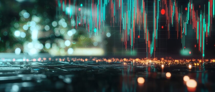 Crypto market investment graphs with different data points, Generative AI