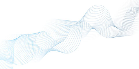 Smooth wave abstract vector background layout design.background image with dynamic curves.Abstract blue futuristic blend waves lines technology background and sound wave lines on white background.	
