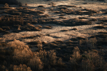Beautiful sunrise in the countryside of Lecco province, near the Adda River