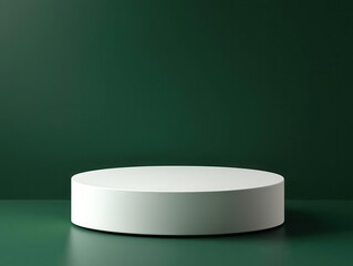 Minimalistic white podium showcasing elegance against a textured green background, perfect for product display or presentations.