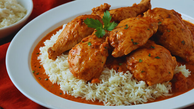  Chicken Tikka Masala, Marinated Chicken in a Savory Tomato Cream Sauce