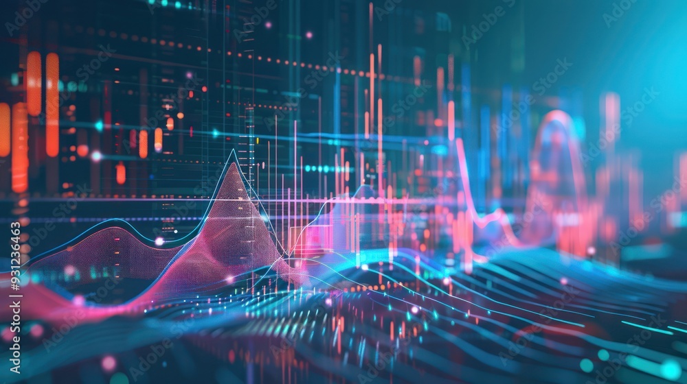 Aufkleber abstract digital data visualization