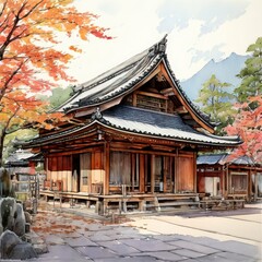 Naklejka premium the AI Image Generator, Chinese architecture in Palace,