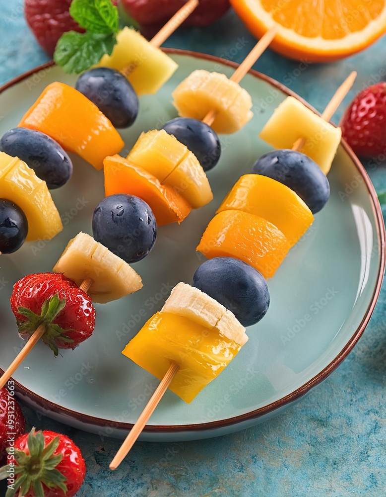 Wall mural fruit skewers