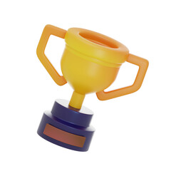 yellow trophy 3d illustration