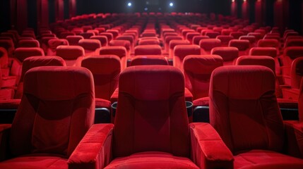 Fototapeta premium Empty Red Seats in a Theater