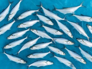 Oceanic ballet of herring, captured from above, displaying complex and captivating natural choreography