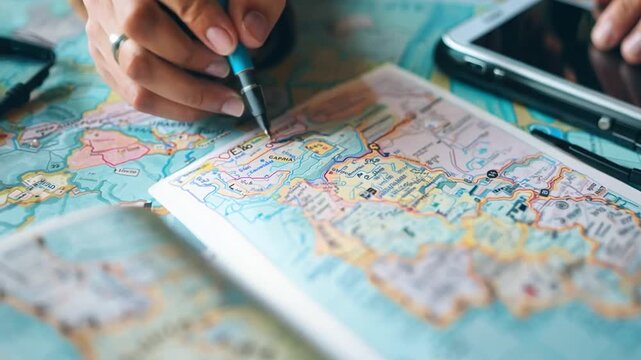 A person journaling their travel experiences in a notebook, highlighting personal travel documentation.