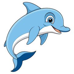 dolphin white background vector illustration