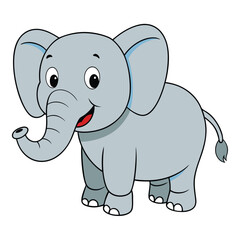elephant white background vector illustration