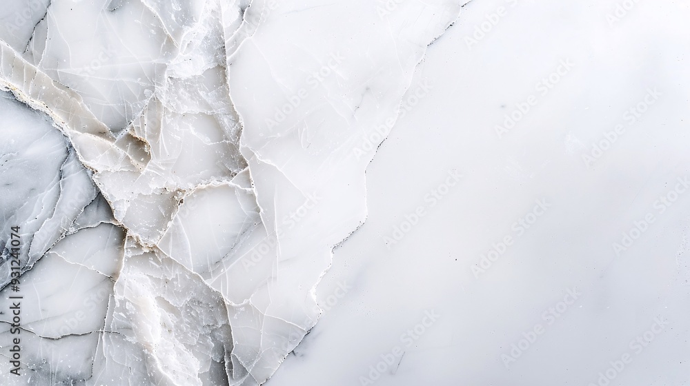 Poster elegant white marble texture with subtle gray veins, providing a luxurious background with ample cop
