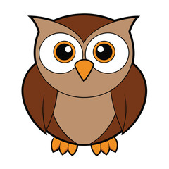 owl white background vector illustration