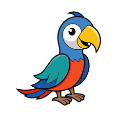 Parrot white background vector illustration