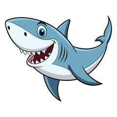shark white background vector illustration