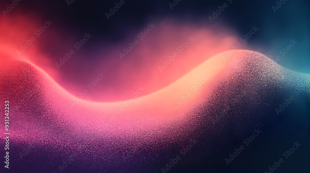 Poster abstract waves of color and light create a serene atmosphere.