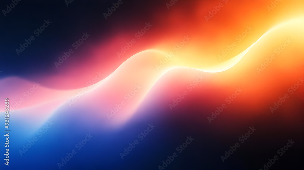 Poster abstract waves of color blending in a smooth gradient.