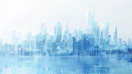 Fototapeta premium Wireframe Cityscape: A Futuristic Vision of Urban Development