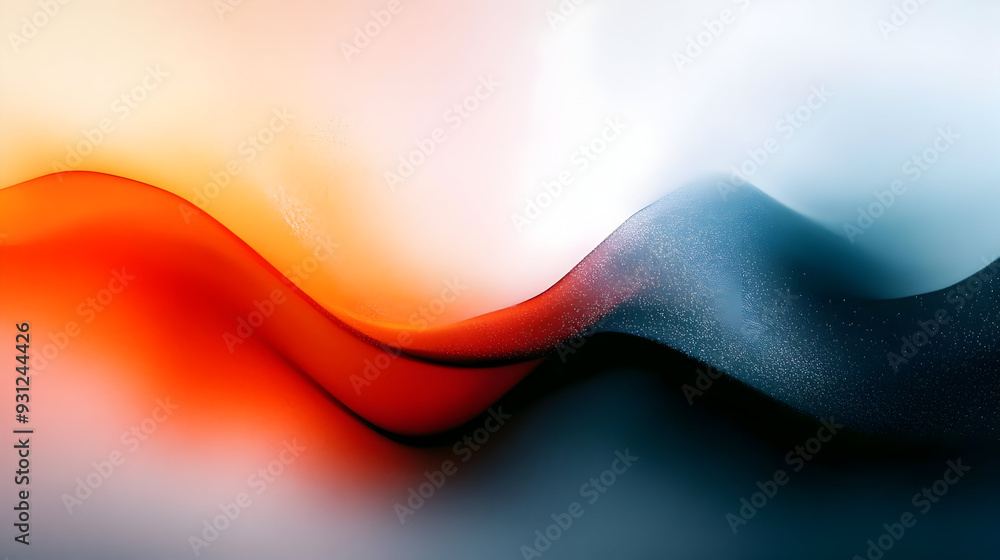 Poster abstract waves of color blending in smooth gradients.